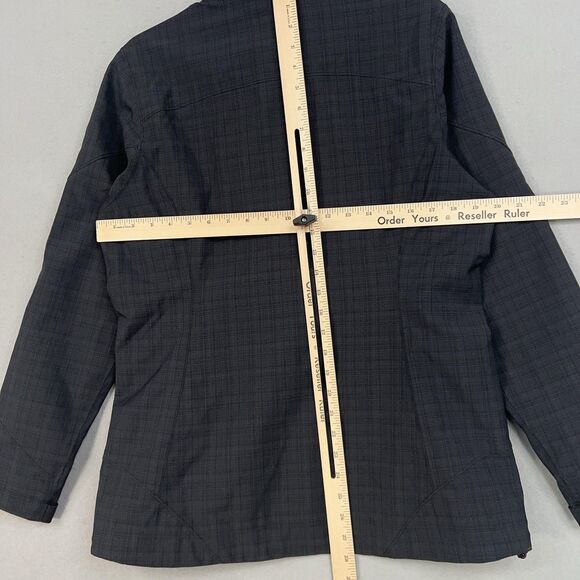 REI Jacket Womens Medium Gray Plaid Windproof Outdoor Hiking Elements Softshell - Picture 10 of 14